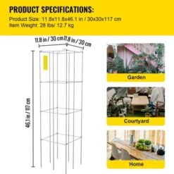 VEVOR Tomato Cages, 11.8" X 11.8" X 46.1", 10 Packs Square Plant Support Cages, PVC-Coated Steel Tomato Towers, Silver 14 VEVOR Tomato Cages, 11.8" X 11.8" X 46.1", 10 Packs Square Plant Support Cages, PVC-Coated Steel Tomato Towers, Silver -Vevor GUEST bc8ff354 0e92 4b80 a670 ec40c98b7a74