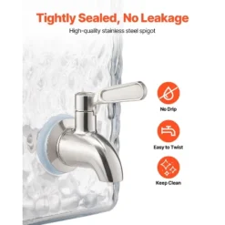 VEVOR Beverage Dispenser, 2 Pack 1.5 Gallon Drink Dispensers For Parties, Glass Juice Dispenser With Metal Stand, Stainless Steel Spigot, Clear -Vevor GUEST bcab8d76 31a2 4fef bc2f e7f620a42e8d