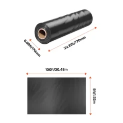 VEVOR 10 Mil Plastic Sheeting Heavy Duty 5' X 100', Thick Plastic Sheeting Roll, Plastic Drop Cloth Painters Tarp, Polyethylene Covering, Black -Vevor GUEST bcf83219 f149 4552 b1c2 ca9fbdb59d04
