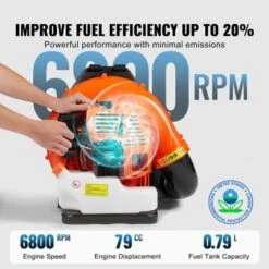 VEVOR Backpack Leaf Blower, 79CC 2-Cycle Gas Leaf Blower With 3L Fuel Tank, 930CFM Air Volume 184MPH Speed, Ideal For Lawn Care, Leaf Cleaning -Vevor GUEST bd015cb2 a9da 4948 a3ea 0bd3c784e050