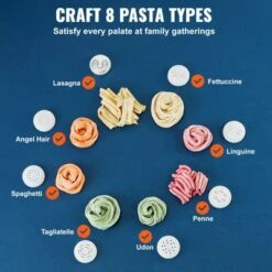 VEVOR Electric Pasta Maker, 150W Automatic Noodle Maker Machine With 8 Pasta Shapes, 4 Intelligent Modes, 500g Flour Capacity Pasta Maker Machine -Vevor GUEST bd57c134 695c 409e bffe fc6cfefcd56a