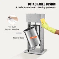 VEVOR Electric Stuffer, 15L Large Capacity, 260W Vertical Sausage Stuffer With Speed Stepless, 304 Stainless Steel Sausage Machine, Silver -Vevor GUEST bfbcec7d e7f4 4f82 94b1 ca1e22649f7c