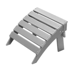VEVOR Adirondack Ottoman, 16.9L X 18.9W X 13H Inch HDPE Plastic Folding Adirondack Ottoman, Weather-Resistant Foot Rest For Adirondack Chair, Gray -Vevor GUEST c03a4e97 1d82 4f7e be9c 0e67544656f1