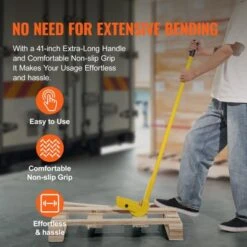 VEVOR Pallet Buster, 41-Inch Handle, 2000 Lbs Weight Capacity, Q235 Carbon Steel, Heavy Duty Deck Wrecker Demolition Wood Pallet Tool, Yellow -Vevor GUEST c04a97b9 00e7 4f8c af4f 7009c9c8e5ad