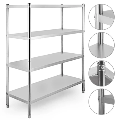 VEVOR Stainless Steel Shelving 46.8x18.5 Inch 4 Tier Adjustable Shelf Storage Unit Stainless Steel Heavy Duty Shelving, Silver 8 VEVOR Stainless Steel Shelving 46.8x18.5 Inch 4 Tier Adjustable Shelf Storage Unit Stainless Steel Heavy Duty Shelving, Silver - Image 8