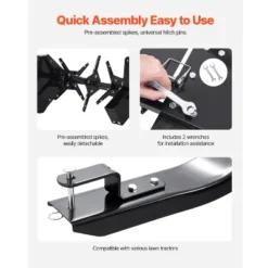 VEVOR Tow Behind Plug Aerator, 48-Inch Tow Behind Lawn Plug Aerator With Universal Hitch, Black -Vevor GUEST c14a3346 ec94 49be a057 88ef496e2b4b