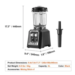 VEVOR Professional Blender, Commercial Countertop Blenders, 68 Oz Jar Blender Combo, Stainless Steel 3 Functions Blender, Black 14 VEVOR Professional Blender, Commercial Countertop Blenders, 68 Oz Jar Blender Combo, Stainless Steel 3 Functions Blender, Black -Vevor GUEST c16e2d1c 5110 4eff b639 aefae02c1337