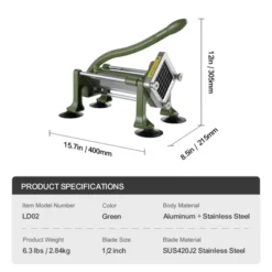 VEVOR French Fry Cutter, Potato Slicer With 1/2-Inch Stainless Steel Blade, Manual Potato Cutter Chopper With Suction Cups, Great For Potato -Vevor GUEST c1a25f84 230b 4fc4 b93a 39d33c8168ef