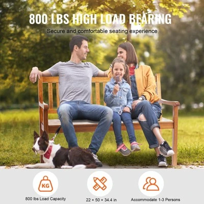 VEVOR Outdoor Bench, 50 Inches Wood Garden Bench For Outdoors, Outdoor Garden Park Bench With Backrest And Armrests, 800 Lbs Load Capacity Bench 3 VEVOR Outdoor Bench, 50 Inches Wood Garden Bench For Outdoors, Outdoor Garden Park Bench With Backrest And Armrests, 800 Lbs Load Capacity Bench - Image 3