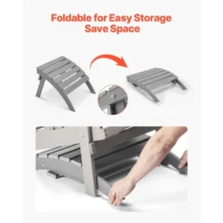 VEVOR Adirondack Ottoman, 21.5L X 18.9W X 14.8H Inch HDPE Plastic Folding Adirondack Ottoman, Weather-Resistant Foot Rest For Adirondack Chair, Gray 10 VEVOR Adirondack Ottoman, 21.5L X 18.9W X 14.8H Inch HDPE Plastic Folding Adirondack Ottoman, Weather-Resistant Foot Rest For Adirondack Chair, Gray -Vevor GUEST c217339a a688 409a 85dd 403e1608cb41