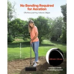 VEVOR Rolling Lawn Aerator, 18-inch Heavy-Duty Manual Rolling Aerator Lawn With Detachable Handle And 27 Iron Spikes, Black -Vevor GUEST c228a8bf e840 4d00 9c85 111624552ba2