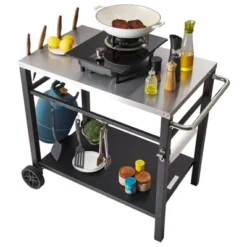 VEVOR Outdoor Grill Dining Cart With Double-Shelf, BBQ Movable Food Prep Table, Multifunctional Stainless Steel Table Top, Portable Modular Carts 15 VEVOR Outdoor Grill Dining Cart With Double-Shelf, BBQ Movable Food Prep Table, Multifunctional Stainless Steel Table Top, Portable Modular Carts -Vevor GUEST c245e92d d969 419e a43f 80109652a2a5