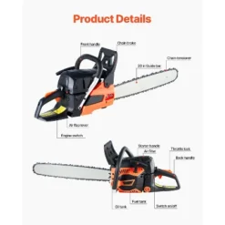 VEVOR Gas Chainsaw, 58CC 20" 3.22HP, Gasoline Powered Chain Saw, Handheld Cordless Petrol Chainsaws For Tree Wood Branch Cutting, Orange -Vevor GUEST c2d325bb 8612 4351 b123 27da20868823