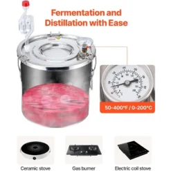 VEVOR Alcohol Still, 3 Gal / 11.4 L Stainless Steel Water Alcohol Distiller With Copper Coil, Home Brewing Refining Fermentation Kit, Silver -Vevor GUEST c338e0c7 a4ee 4cf9 ab40 cfd2156ffc89