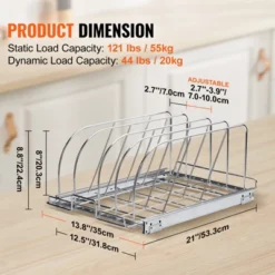 VEVOR Pan And Pot Rack, Expandable Pull Out Under Cabinet Organizer, Cookie Sheet Baking Pans Tray Organization, Adjustable Wire Dividers -Vevor GUEST c36b309e b0fd 4c55 9c61 1450f3cb9c96