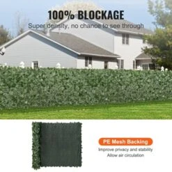 VEVOR Privacy Ivy Fence, 59 X 118in Artificial Green Wall Screen, Greenery Ivy Fence With Mesh Cloth Backing And Strengthened Joint, Faux Hedges Vine 9 VEVOR Privacy Ivy Fence, 59 X 118in Artificial Green Wall Screen, Greenery Ivy Fence With Mesh Cloth Backing And Strengthened Joint, Faux Hedges Vine -Vevor GUEST c3771384 4466 4542 a7c7 001d285b79d7