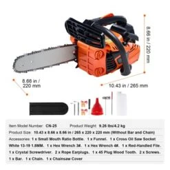 VEVOR Gas Chainsaw, 25.4CC 12" 1.2HP, Gasoline Powered Chain Saw, Handheld Cordless Petrol Chainsaws For Tree Wood Branch Cutting, Orange -Vevor GUEST c4e75f66 48b8 462e 814d 0bf46518455e