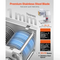 VEVOR Meat Cutter Machine Blade, 5 Mm Blade For Commercial Meat Cutter, One Set Blade For SJY-DQ90 Meat Cutting Machine, Stainless Steel, Silver -Vevor GUEST c6db418a f4e9 4dd8 b4c5 038d17b6264a