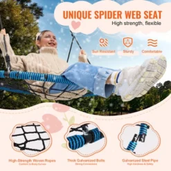 VEVOR Spider Web Saucer Swing, 40 Inch Round Swings For Kids Outdoor, 750lbs Weight Capacity Saucer Tree Swing, Stable Woven Rope Swing Seat 10 VEVOR Spider Web Saucer Swing, 40 Inch Round Swings For Kids Outdoor, 750lbs Weight Capacity Saucer Tree Swing, Stable Woven Rope Swing Seat -Vevor GUEST c7217274 9b8d 4e1a 8991 3f7e41322665