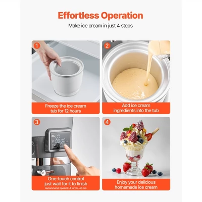 VEVOR Ice Cream Maker, 1.8 Qt. Capacity, 6-Speed Electric Stand Mixer, With LED Digital Display & Timer, Mixing Paddle, Dough Hook, Grey 2 VEVOR Ice Cream Maker, 1.8 Qt. Capacity, 6-Speed Electric Stand Mixer, With LED Digital Display & Timer, Mixing Paddle, Dough Hook, Grey - Image 2