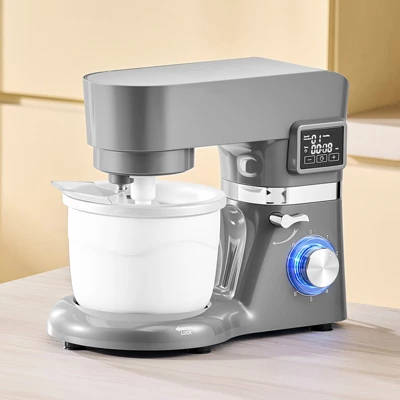 VEVOR Ice Cream Maker, 1.8 Qt. Capacity, 6-Speed Electric Stand Mixer, With LED Digital Display & Timer, Mixing Paddle, Dough Hook, Grey 1 VEVOR Ice Cream Maker, 1.8 Qt. Capacity, 6-Speed Electric Stand Mixer, With LED Digital Display & Timer, Mixing Paddle, Dough Hook, Grey