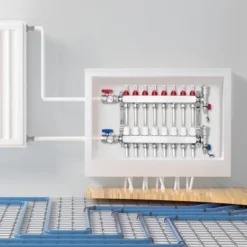 VEVOR 8-Branch Radiant Heat Manifold, 1/2" PEX Tubing Manifold, Stainless Steel PEX Manifold For Hydronic Radiant Floor Heating, Silver
