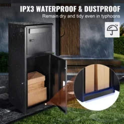 VEVOR Package Delivery Boxes For Outside 16.2"x15.8"x44", Galvanized Steel Package Delivery Box With Coded Lock, Removable Anti-theft Baffle, Black 11 VEVOR Package Delivery Boxes For Outside 16.2"x15.8"x44", Galvanized Steel Package Delivery Box With Coded Lock, Removable Anti-theft Baffle, Black -Vevor GUEST c96fb014 ebb7 4862 b5ab ecfdba325b1e