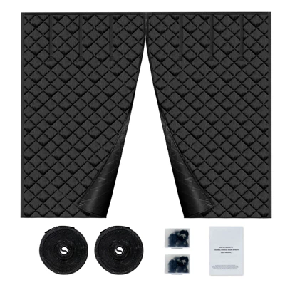 VEVOR Garage Door Screen For Winter, 8x7FT, Garage Door Insulation Kit, Magnetic Thermal Insulated Door Curtain With 300D Oxford Fabric, Black 8 VEVOR Garage Door Screen For Winter, 8x7FT, Garage Door Insulation Kit, Magnetic Thermal Insulated Door Curtain With 300D Oxford Fabric, Black - Image 8