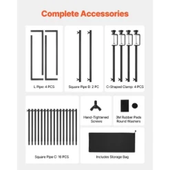 VEVOR Over The Table Rod Stand With Clamps, 13"-42" Tall & 28"-98" Length Adjustable, 2 Packs Table Arch Stand, Tabletop Balloon Arch Frame, Black 13 VEVOR Over The Table Rod Stand With Clamps, 13"-42" Tall & 28"-98" Length Adjustable, 2 Packs Table Arch Stand, Tabletop Balloon Arch Frame, Black -Vevor GUEST ca148b23 b3b0 4124 b614 6c202463a527