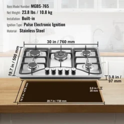 VEVOR 30-inch Gas Cooktop, 5 Burners Built-in Gas Stove Top, Max 12250BTU NG/LPG Convertible Stainless Steel Natural Gas Hob -Vevor GUEST cafb80e2 5682 4ce8 aba0 c1ac71eeef49