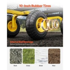 VEVOR 680 Lbs Steel Garden Cart On Wheels, Heavy Duty Garden Wagon Cart Pullable, Metal Outdoor Utility Yard Wagon Carts, Black -Vevor GUEST cb0dbbc6 35e7 43ae 87ac 6b7d122340f6