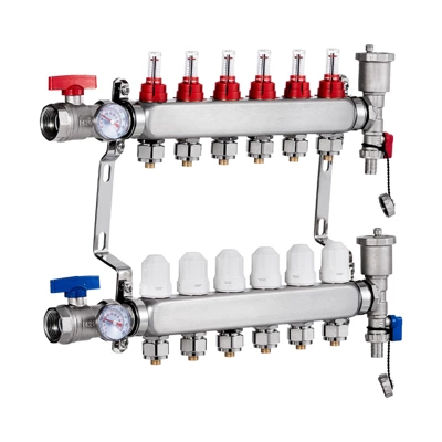 VEVOR 6-Branch Radiant Heat Manifold, 1/2" PEX Tubing Manifold, Stainless Steel PEX Manifold For Hydronic Radiant Floor Heating, Silver 8 VEVOR 6-Branch Radiant Heat Manifold, 1/2" PEX Tubing Manifold, Stainless Steel PEX Manifold For Hydronic Radiant Floor Heating, Silver - Image 8