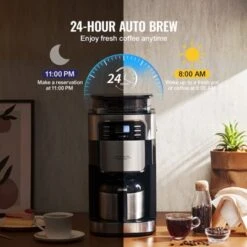 VEVOR Coffee Maker With Grinder, 8 Cup Coffee Machine, Grind And Brew Coffee Maker With 3 Brew Strength Control, 24-Hour Timer For Auto Brew -Vevor GUEST cb5fcba6 f3e5 4d14 a877 40f0b35bcd30