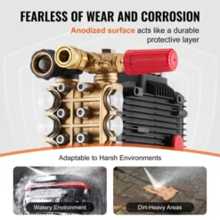 VEVOR Pressure Washer Pump, 1" Shaft Horizontal Triplex Plunger, 4300 PSI, 4.4GPM, Replacement Power Washer Pumps Kit With 5 Nozzles, Black 9 VEVOR Pressure Washer Pump, 1" Shaft Horizontal Triplex Plunger, 4300 PSI, 4.4GPM, Replacement Power Washer Pumps Kit With 5 Nozzles, Black -Vevor GUEST cbaedab6 68d2 4b44 89b9 eaedd963e517