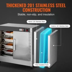 VEVOR Hot Box Food Warmer, 4-Tier Concession Warmer With Water Tray, 4 Pans, Double-door And Adjustable Shelves, Stainless Steel Food Warmer Cabinet -Vevor GUEST cbc0eb71 ab01 4477 be21 2fffdc1533a8