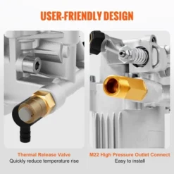 VEVOR Pressure Washer Pump, 3/4" Shaft Horizontal, 3400 PSI, 2.5 GPM, Replacement Power Washer Pumps Kit, Parts Washer Pump, Silver -Vevor GUEST cc85635d 666d 42b4 8085 063acdab6216