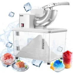 VEVOR Commercial Ice Crusher 661LBS/H, 350W Electric Snow Cone Machine With 4 Blades, 1400RPM Stainless Steel Shaved Ice Machine, White -Vevor GUEST ccb5197e 8007 42d2 9bc4 4dd38c77e7b8