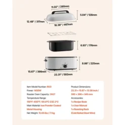 VEVOR Roaster Oven, 26QT Electric Roasting Pan, 150-450℉ Adjustable Temperature Fast-Cooking Turkey Roaster, Fits 30lb Turkey, White -Vevor GUEST ccda03de 1614 406c 9112 b8688a1b222b