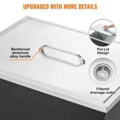 VEVOR Drop In Ice Chest, 22"L X 17"W X 12"H Stainless Steel Ice Cooler, Commercial Ice Bin With Cover, 40 Qt Outdoor Kitchen Ice Bar 12 VEVOR Drop In Ice Chest, 22"L X 17"W X 12"H Stainless Steel Ice Cooler, Commercial Ice Bin With Cover, 40 Qt Outdoor Kitchen Ice Bar -Vevor GUEST ccf3de97 a494 4f08 95ee b3035fa8ae50