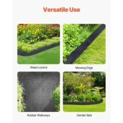 VEVOR Rubber Mulch For Landscaping, Recycled Rubber Mulch Mat 120 X 4.5 In,Permanent Rubber Pathway, Natural-Looking Black Mulch Garden Edging Border -Vevor GUEST cd8ca846 399a 491e 8805 5ded7b8c06ec