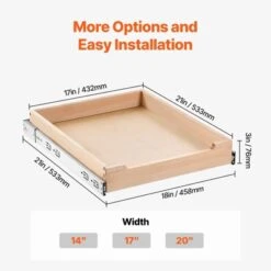 VEVOR Pull Out Cabinet Organizer, 17"W X 21"D Cabinet Drawer, Soft Close Slide Out Shelf, Heavy-Duty Sliding Wood Drawer -Vevor GUEST ce82cde2 f0ba 4b00 b93d bf69ff013e0f