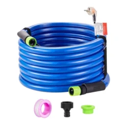 VEVOR 25ft Heated Water Hose For RV,Heated Drinking Water Hose Antifreeze To -45°F, Automatic Self-regulating, 5/8" I.D. With 3/4" GHT Adapter, Blue -Vevor GUEST ce8c1de1 f6c0 477e 8910 78fba803b067