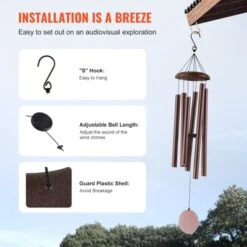 VEVOR Wind Chimes For Outside, 45 In, Deep Tone Wind Chimes With 6 Tubes, Unique Large Memorial Wind Chimes For Anniversary, Bronze 13 VEVOR Wind Chimes For Outside, 45 In, Deep Tone Wind Chimes With 6 Tubes, Unique Large Memorial Wind Chimes For Anniversary, Bronze -Vevor GUEST ce94ab49 1d1d 4a30 aec4 90a75eb8facc