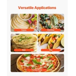 VEVOR Electric Tortilla Maker, Automatic Corn Tortilla Making Machine With Non-Stick Coating And Two Molds(4 In + 6 In), Silver -Vevor GUEST cf1c0489 46ac 4909 a077 71150656326f 1