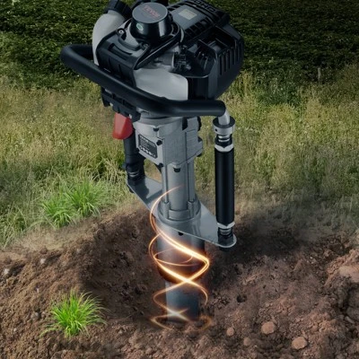 VEVOR 37.77cc Gas-Powered T Post Driver, 4-Stroke Engine Gasoline Fence Piling Pounder, With 3 Post Driving Head(45/55/88 Mm) , Silver 1 VEVOR 37.77cc Gas-Powered T Post Driver, 4-Stroke Engine Gasoline Fence Piling Pounder, With 3 Post Driving Head(45/55/88 Mm) , Silver