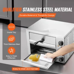 VEVOR Electric Pizza Oven For Countertops, 12-inch, 1700W, With Temp Control & 0-120 Min Timer, Even Baking Technology & Easy Clean Crumb Tray -Vevor GUEST cfe59a64 c0dd 4c32 958e a369b275f7b9