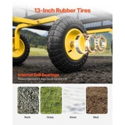 VEVOR 1200 Lbs Steel Garden Cart, Heavy Duty Pullable Garden Wagon Yard Cart, 2 In 1 Outdoor Metal Utility Wagon Yard Trailer, Black -Vevor GUEST cff16b4d 8116 4d69 881b 4972c9217b84