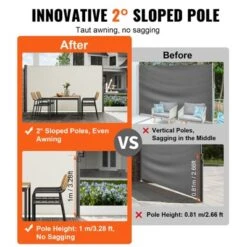VEVOR Retractable Side Awning, 71''x 118'' Aluminum Outdoor Privacy Screen, 280g Polyester Water-proof Retractable Patio Screen -Vevor GUEST d01c0bce 191e 4017 8bd5 f3739b16a34c
