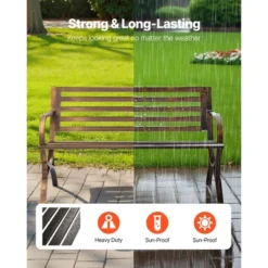 VEVOR Outdoor Bench, 50 Inch, Carbon Steel Metal Frame With Slatted Pattern Backrest And Round Edge Armrests, Weatherproof, Antique Bronze 12 VEVOR Outdoor Bench, 50 Inch, Carbon Steel Metal Frame With Slatted Pattern Backrest And Round Edge Armrests, Weatherproof, Antique Bronze -Vevor GUEST d0201d82 4bc7 48e6 b3c4 d693a183f9d4