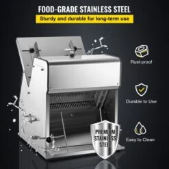 VEVOR Commercial Toast Bread Slicer, 12mm Thickness Electric Bread Cutting Machine, 31PCS Commercial Bakery Bread Slicer, Silver -Vevor GUEST d0494c8c a484 4aa4 b9d1 a09d276bb256